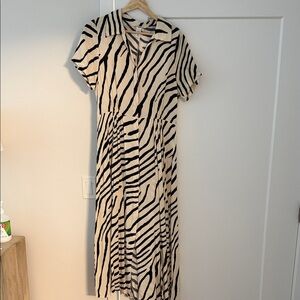 Zebra Print Short Sleeve Dress